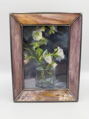 Vintage Mid-Century Stained Glass Picture Frame